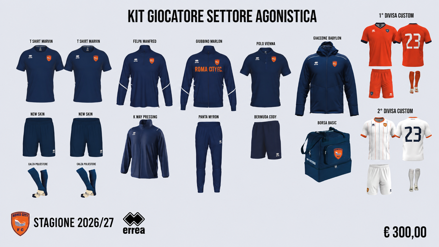 Kit Giocatore Settore Agonistica Roma City FC 2026/27