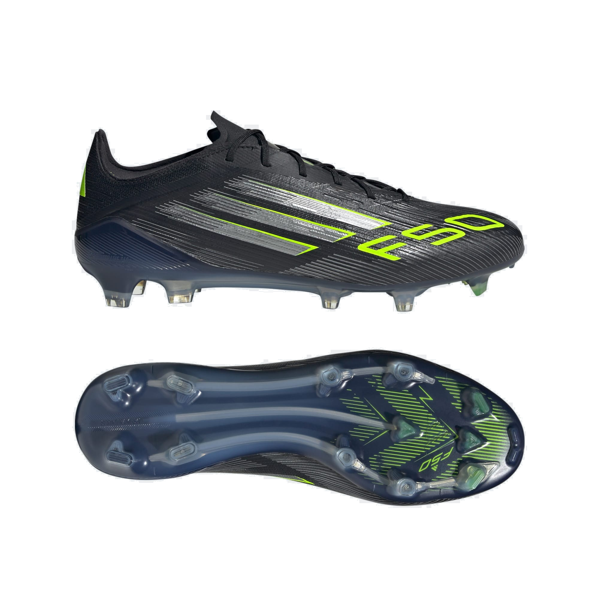adidas F50 Elite FG nera su fondo bianco