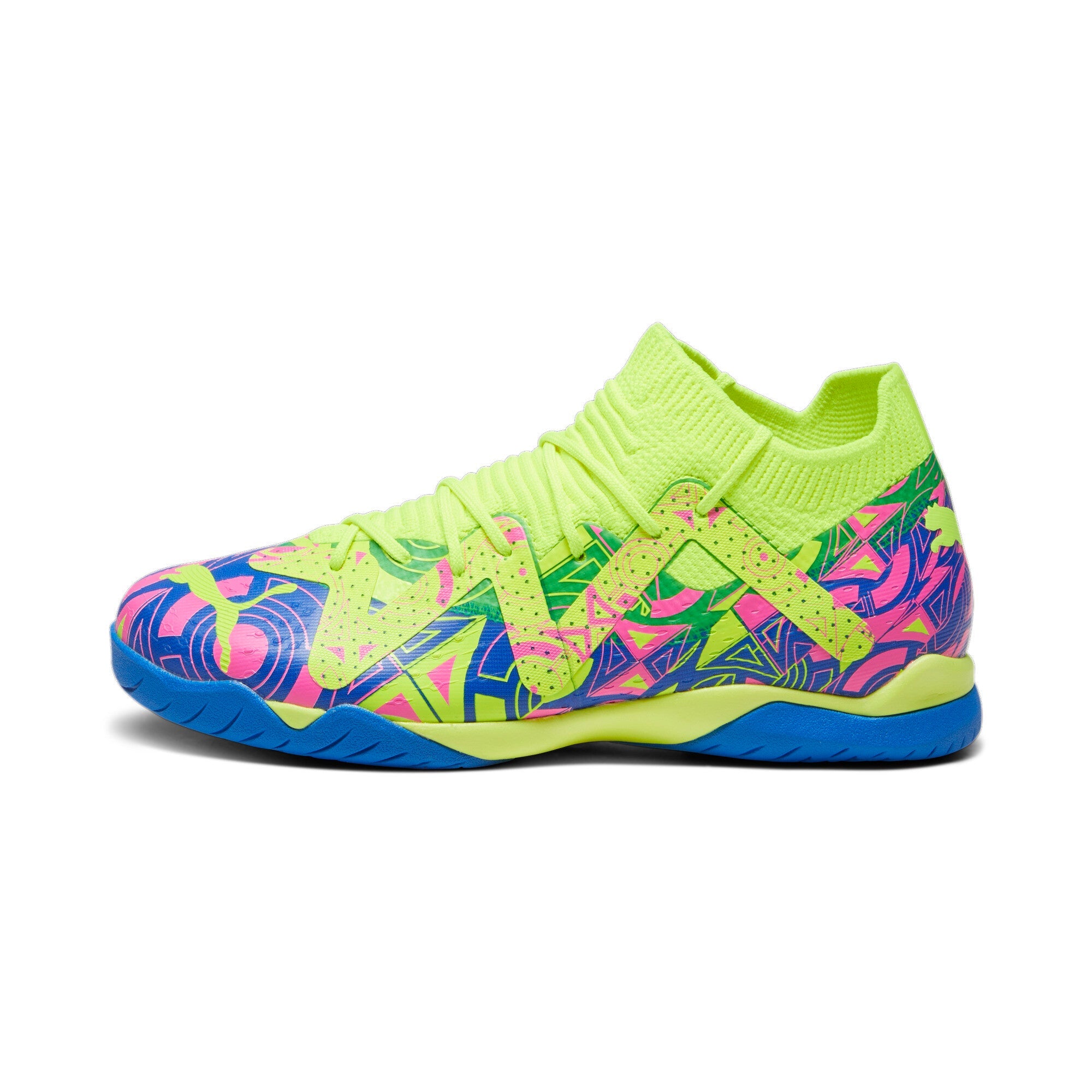 PUMA FUTURE Match Energy IT Plus Mid Jr blu su fondo bianco