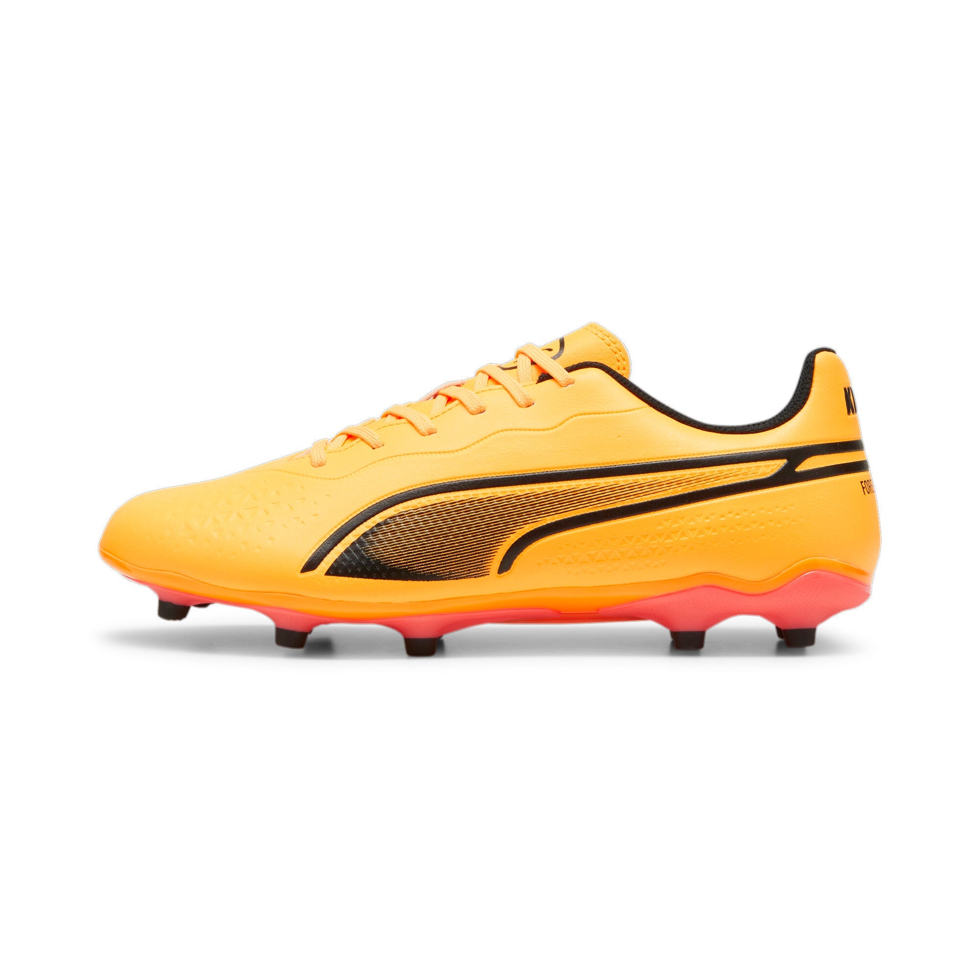 PUMA KING Match FG AG arancione su fondo bianco