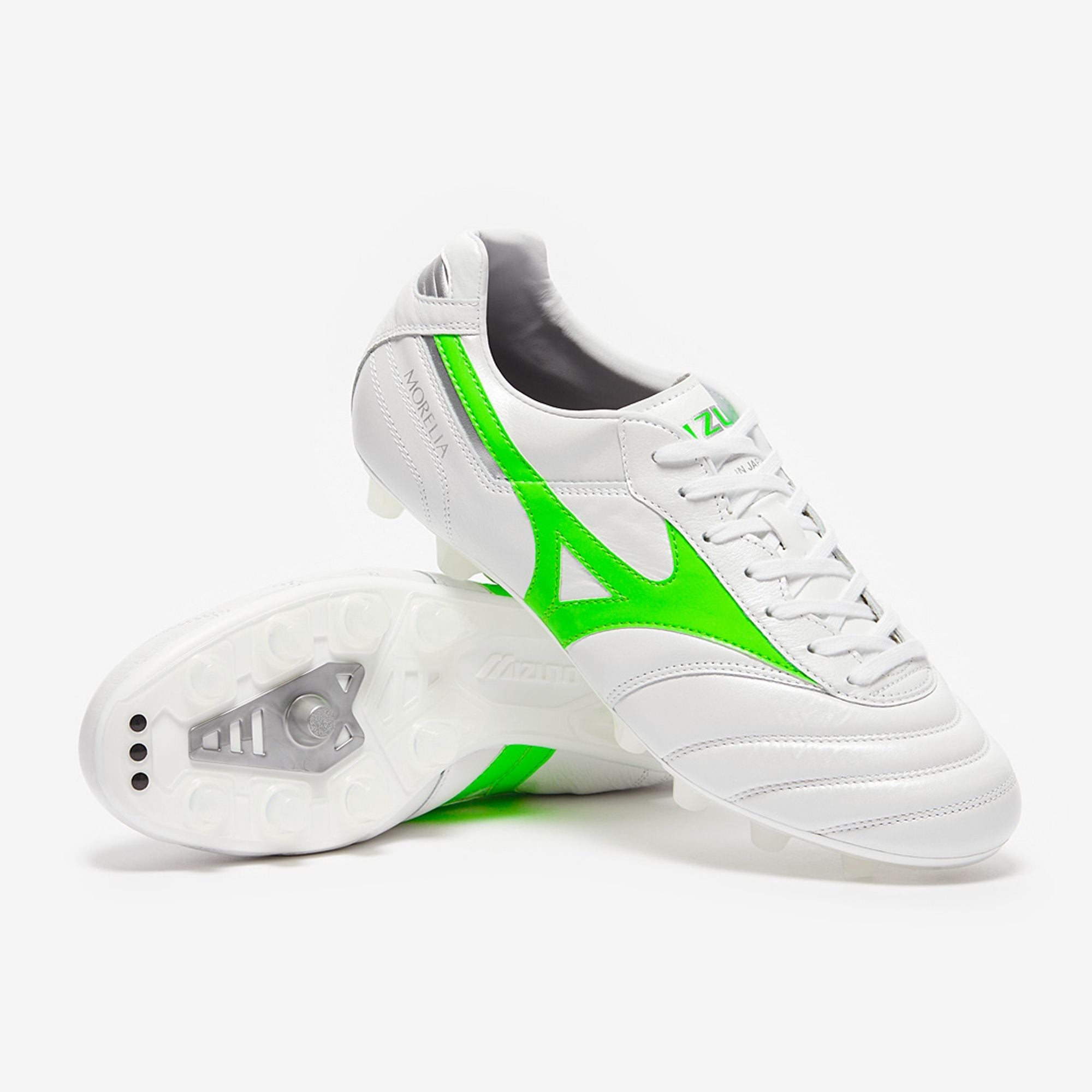 Mizuno Morelia II Elite MD White Neon Green - P1GA251237