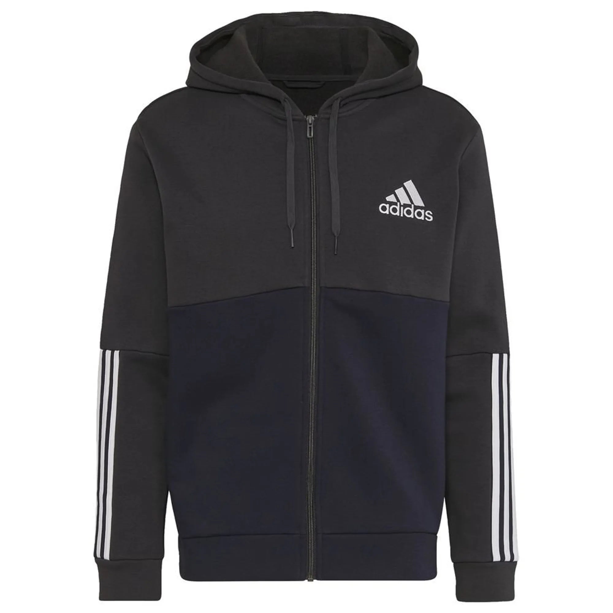 adidas Essentials Colorblock Fleece Hoodie grigia e blu navy - HK2879