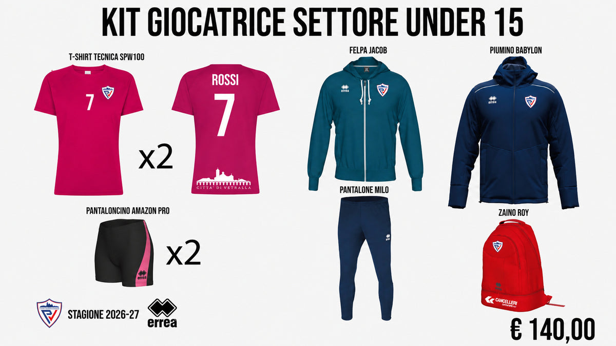 Kit Giocatrice Settore Under 15 Città di Vetralla 2026/27