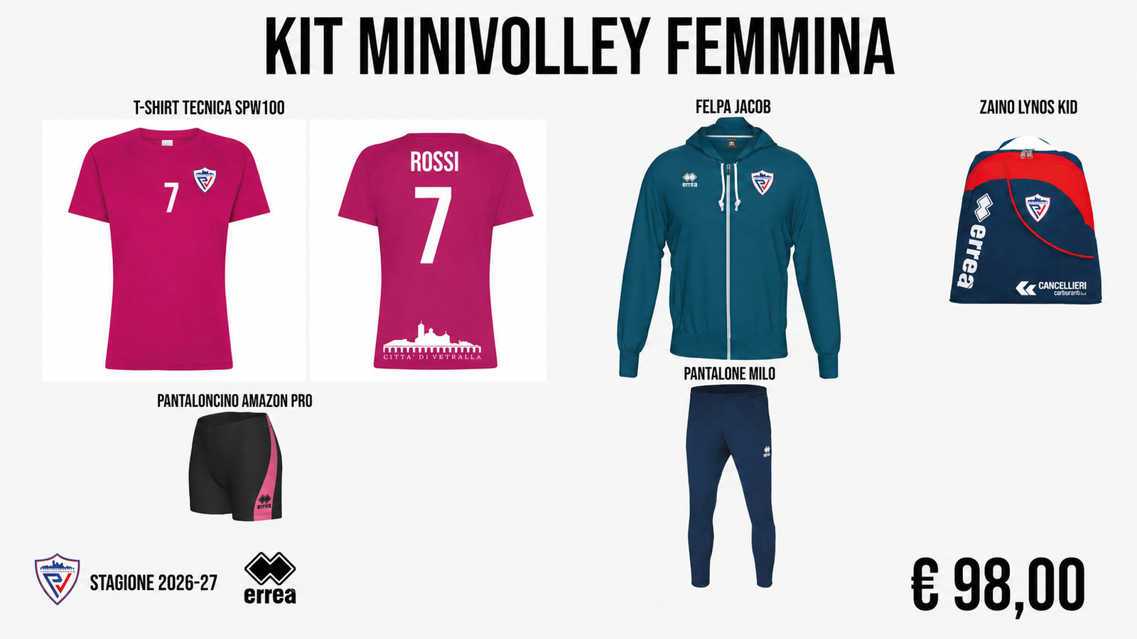 Kit Minivolley Femmina Città di Vetralla 2026/27