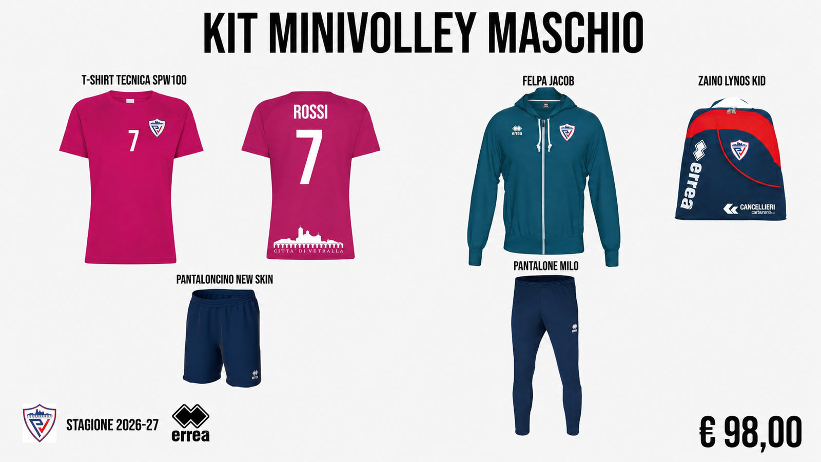Kit Minivolley Maschio Città di Vetralla 2026/27