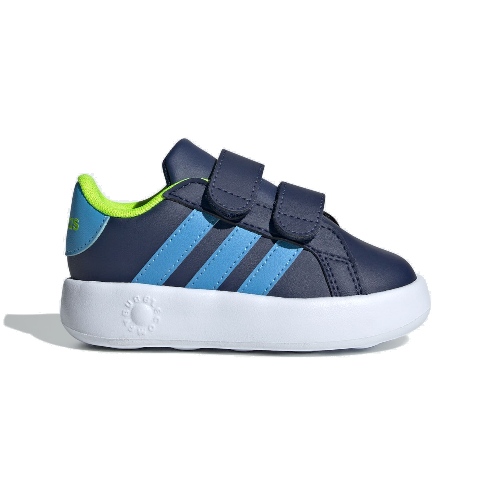 adidas Grand Court 2.0 Infant blu su fondo bianco