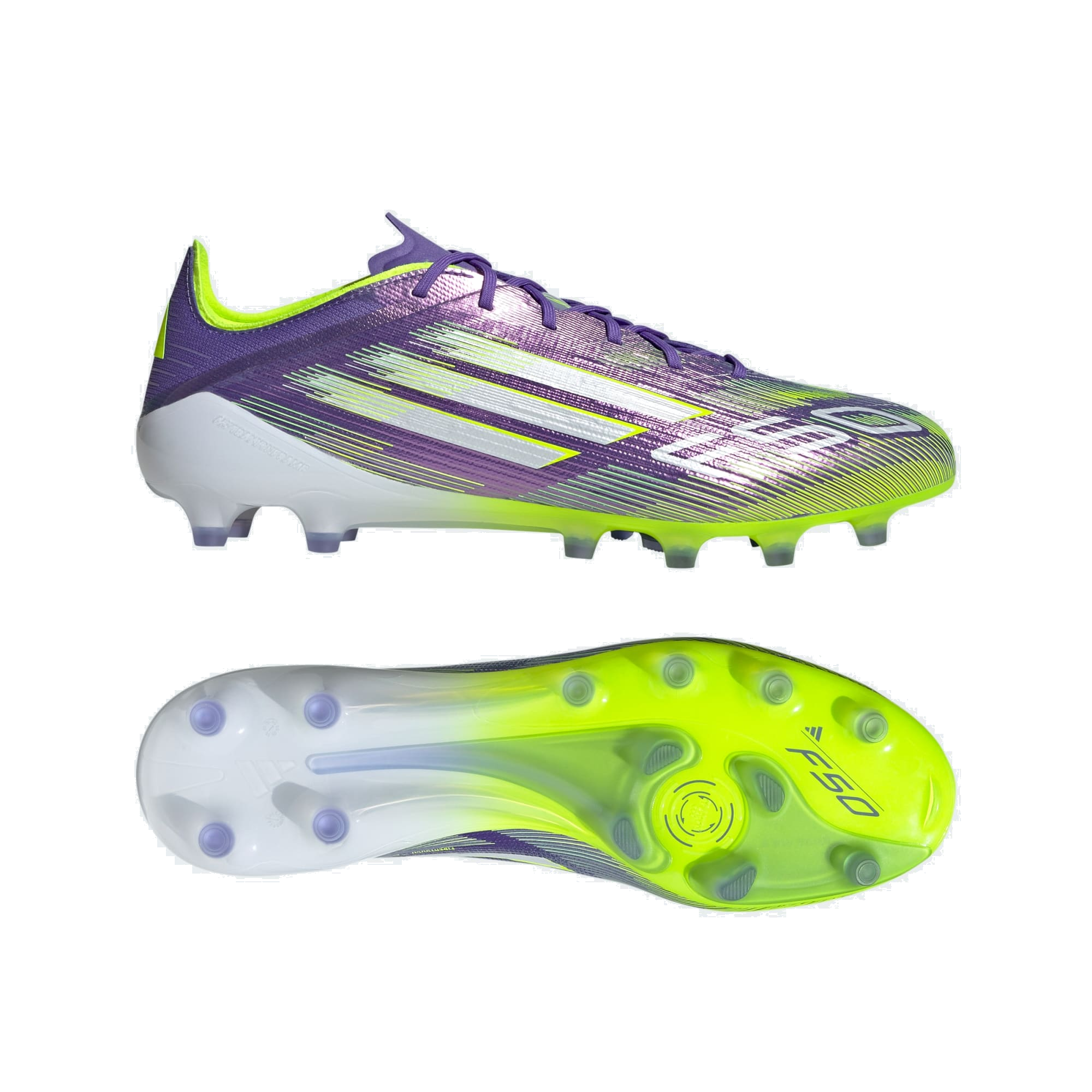 adidas F50 Elite AG viola su fondo bianco